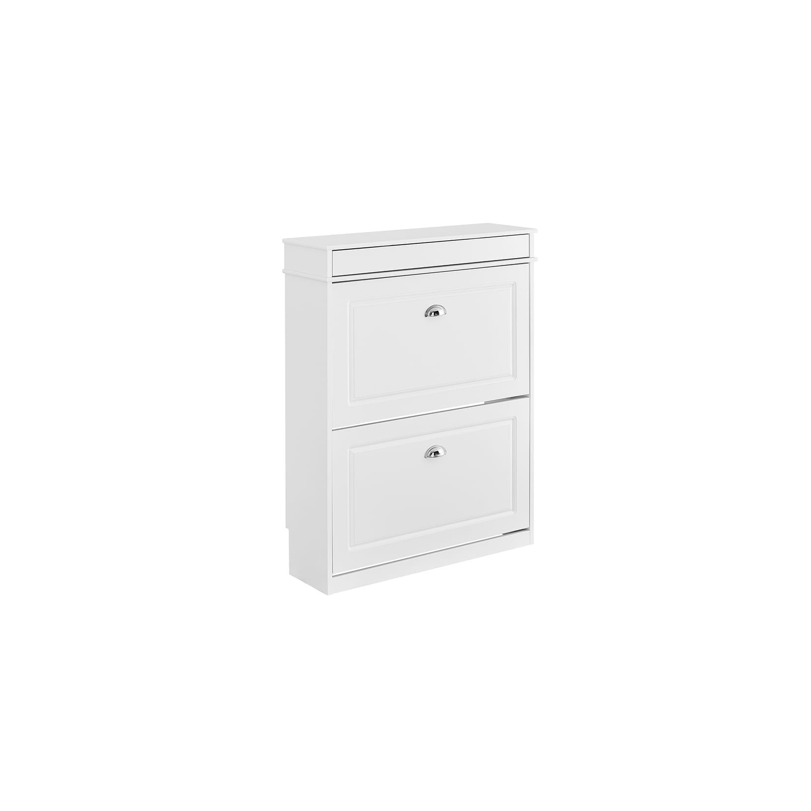 SoBuy Schuhschrank mit 1 Schublade Weiß 75x24x96cm Klassisch