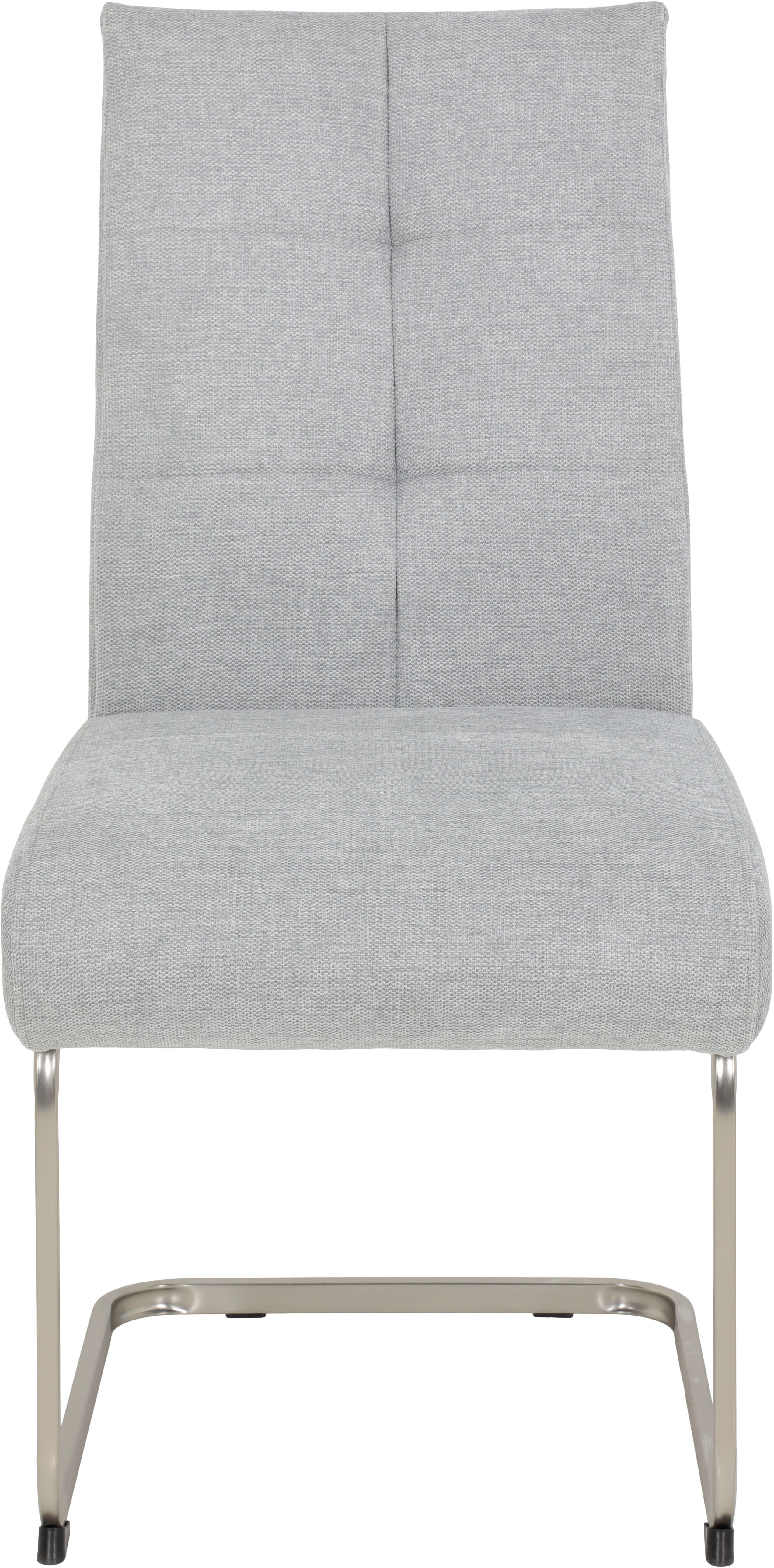 Freischwinger HELA "Ines", grau (edelstahloptik, grau), B:50cm T:66cm, Metall, Stoff, Stühle, Freischwinger, bequeme Sitzbreite und Federkern Polsterung edelstahloptik, grau B/H/T: 50cm x 66cm, 4 Stk., 4er