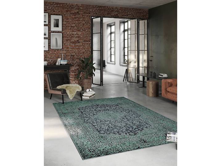 Teppich WECON HOME 2nd Avenue , grün, B:160cm H:6mm L:230cm, Baumwolle, Teppiche, Teppich, Vintage, Baumwolle, Kurzflor, Used-Look, Wohnzimmer, Schlafzimmer