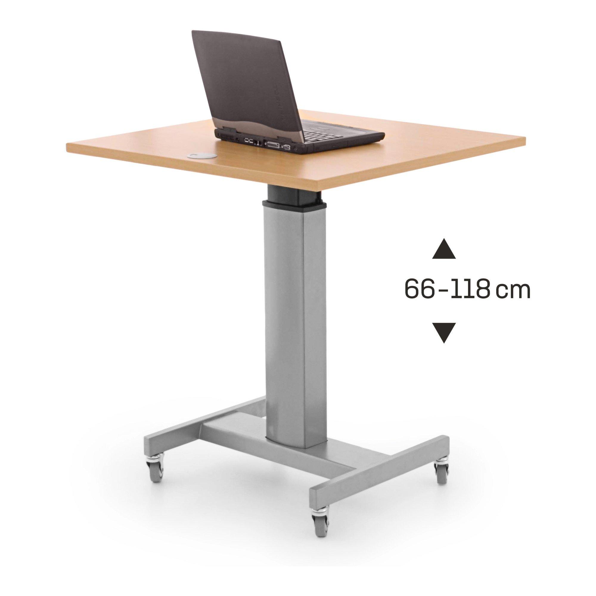 STIER Elektrisch höhenverstellbarer Steh-Tisch 80x60cm, Buche mel., 68-120cm (905448)