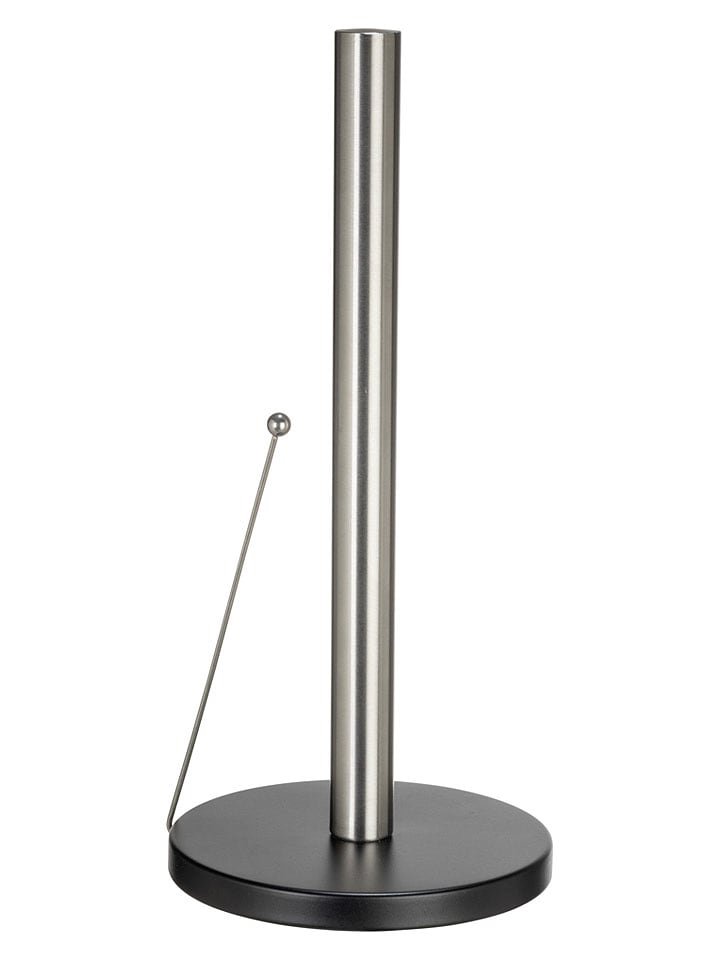 Schöner Wohnen Kollektion Küchenrollenhalter "Caitlyn" in Silber/ Schwarz - (H)33 x Ø 15 cm - onesize