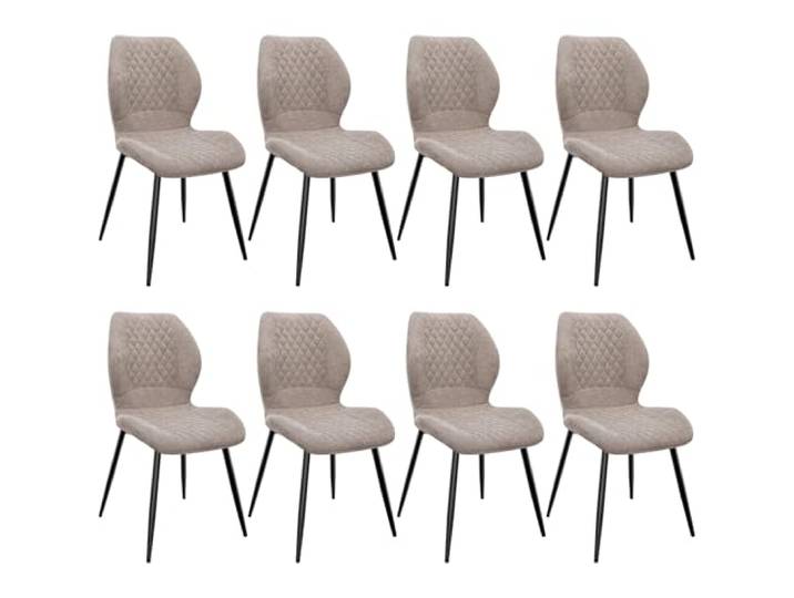 FRUOGO Esszimmerstühle 8er Set,Esszimmerstühle Modern,Küchenstuhl,mit Leinen Schwamm Kissen, Metallbeine und Diamant-Muster Gepolstert-Braun.
