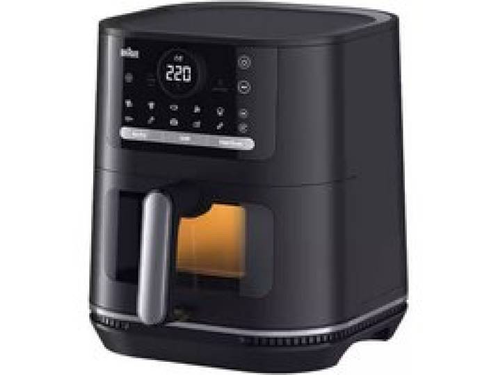 Braun Friggitrice ad Aria Calda HF5075 2000W 6L 20 Programmi Rivestimento Ceramico Nero/Grigio