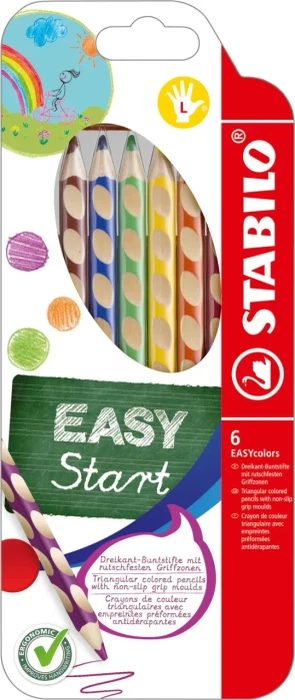 STABILO Easycolours Farbstifte für Linkshänder - 6 Stück