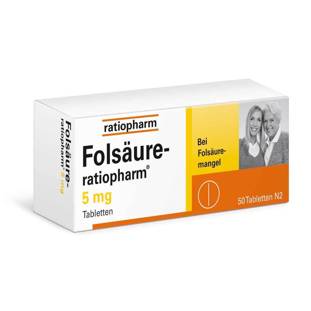 Folsäure-Ratiopharm 5 mg Tabletten 50 St