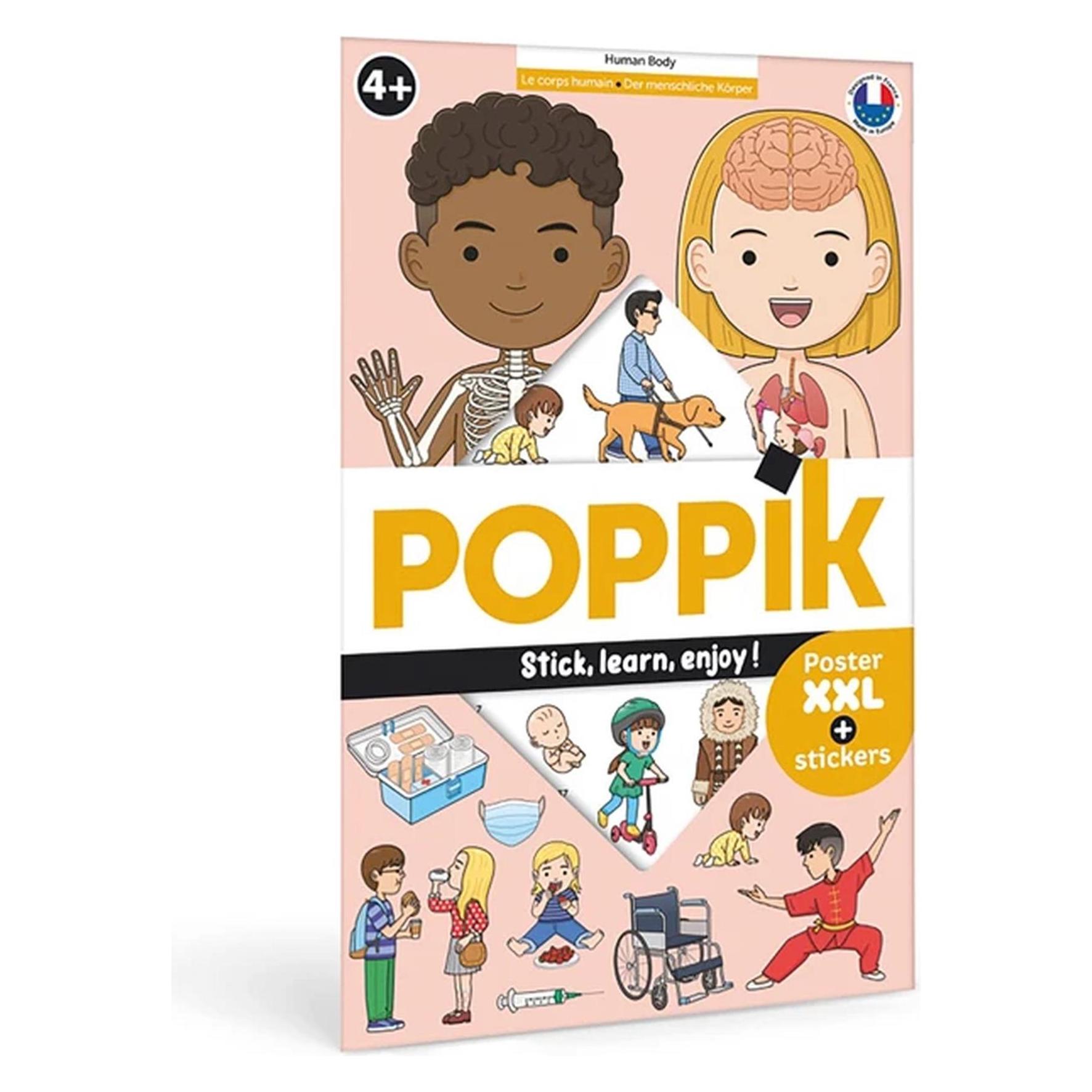 Poppik Sticker Lernposter Menschlicher Körper (49 Sticker) (DIS011)
