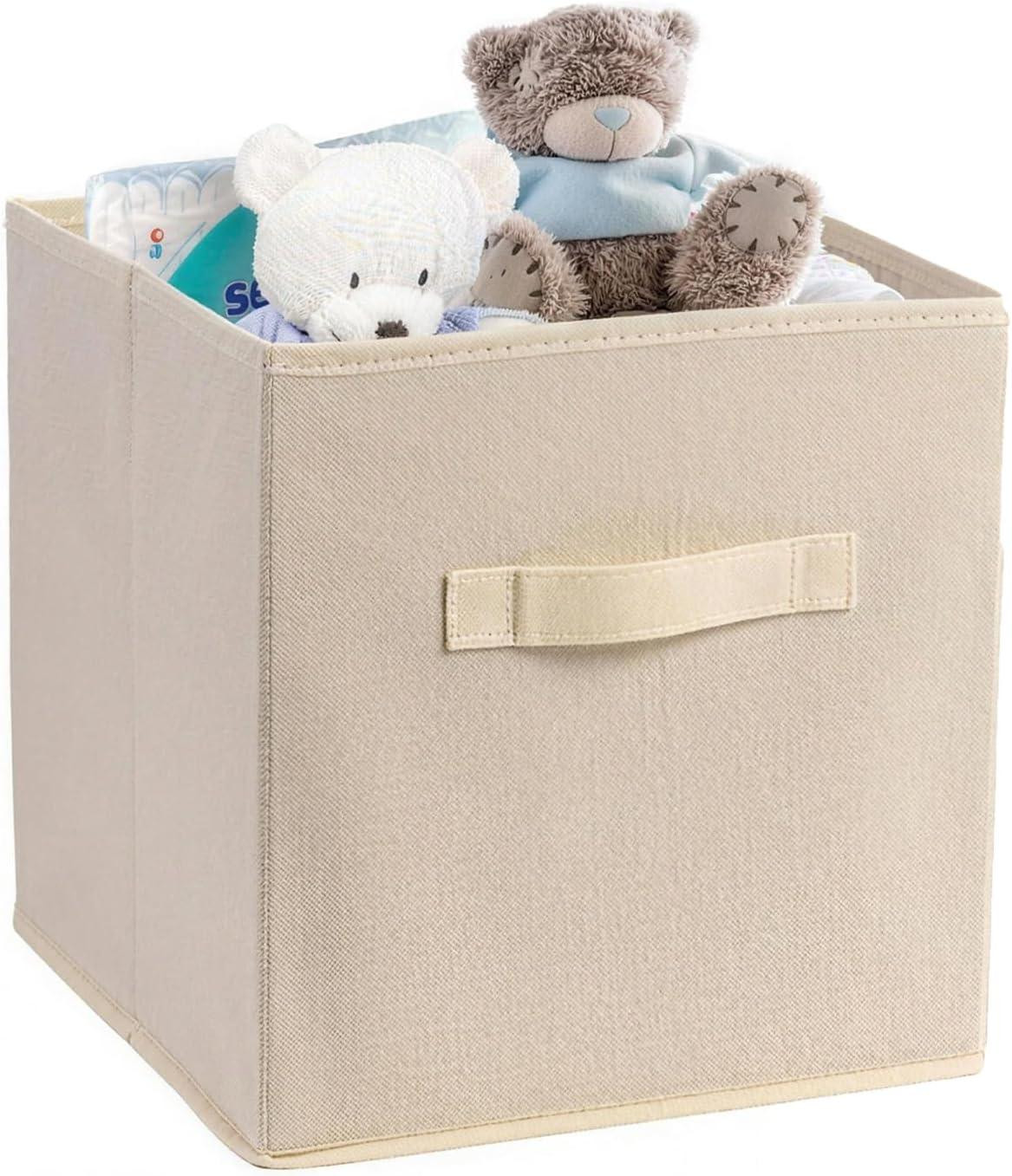 Solid Opvouwbare textiele opbergbox met handgrepen, beige