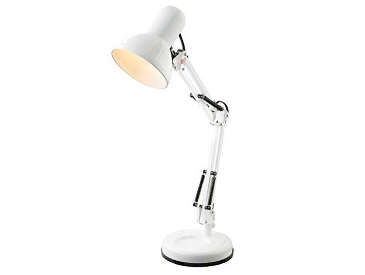 Schreib Tisch Leuchte weiß beweglicher Spot Wohn Zimmer Beleuchtung Lese Nacht Licht Globo 24881