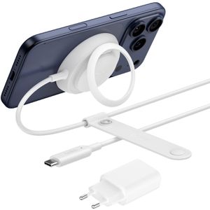 Belkin Ladestation UltraCharge Qi2, magnetisch, weiß, für Apple iPhone & Airpods, mit Induktion, inkl. Netzteil, 25W