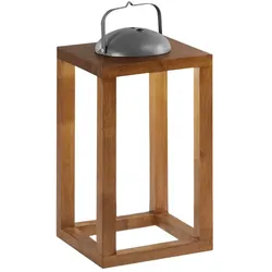 Fabas Luce Blend 3W LED-Tischleuchte, 3000K warmweiß, mit Touch-Dimmung, Metall und Holz - IP54, 200x200x414mm - Walnuss