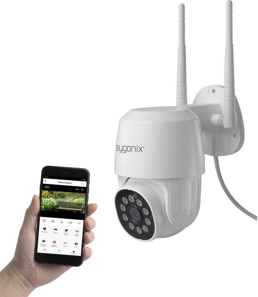 Sygonix PTZ WLAN IP-bewakingscamera SY-4760960 met LAN en WLAN, 1920 x 1080 pixels