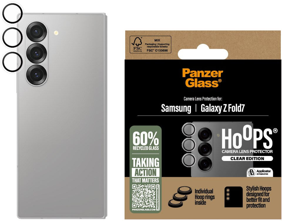 Samsung Galaxy Z Fold8 Ultra / Z Fold7 - PanzerGlass - Hoops Kameralinsebeskyttelse - Gennemsigtig