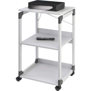Durable Beamertisch 370110, System, Höhe 88 cm, 3 Ablagen, neigbar, mit Rollen