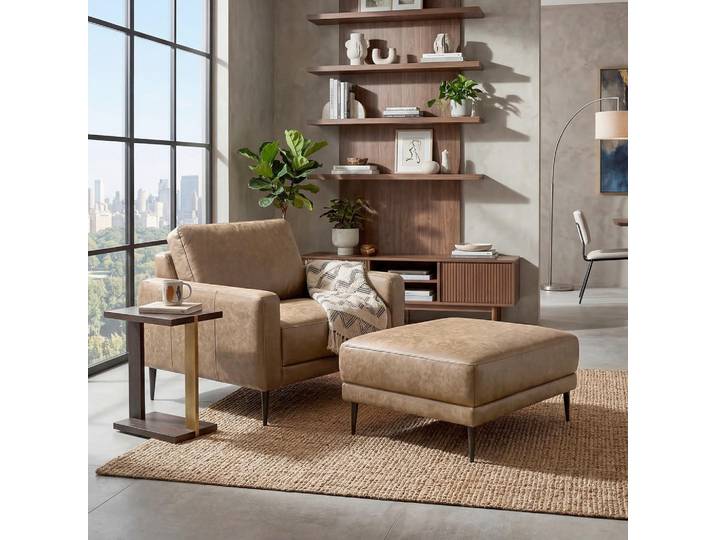 Livetastic Hocker Spring, Hellbraun, Metall, Echtleder, Rindleder, rechteckig, 96x45x80 cm, Wohnzimmer, Hocker, Sitzhocker