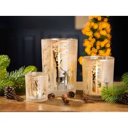 Windlicht Waldromantik creme 8cm