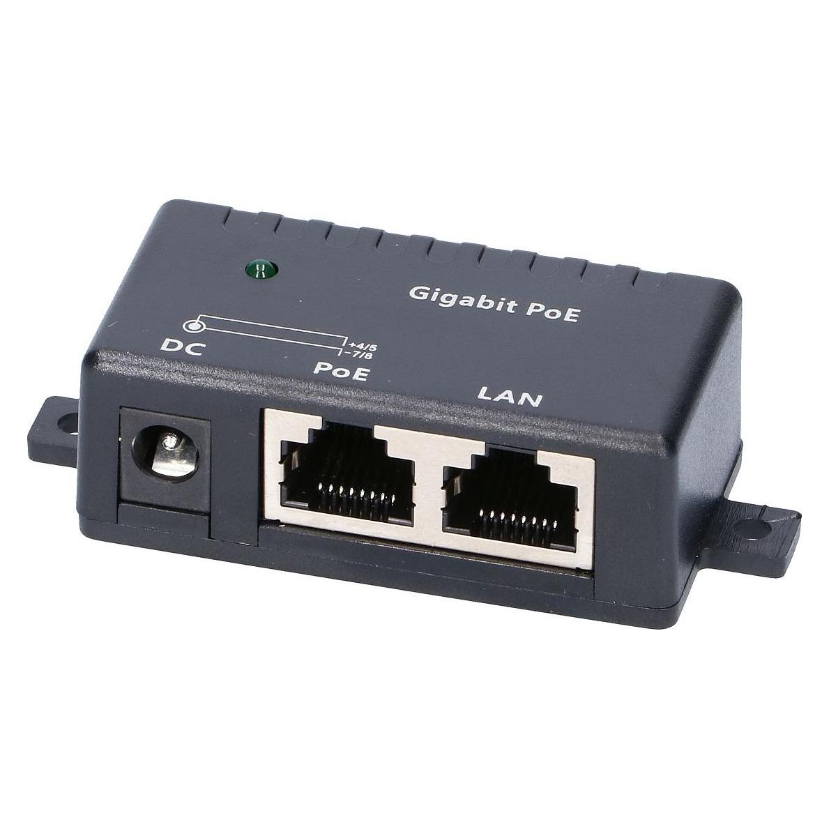 Extralink Str??minjektor V??gmonterbar Sort (802.3af (PoE), 802.3at (PoE+)) (EX.1964)