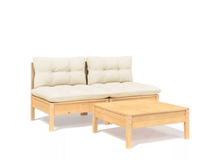 VidaXL - Garten-lounge-set kiefernholz, One Size, Light Beige