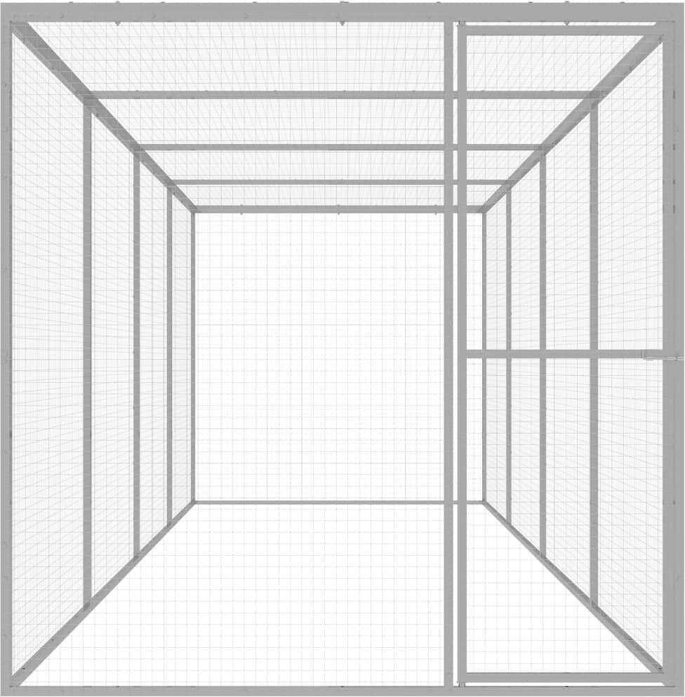 Archie & Oscar Millom Galvanised Steel Kennel With Door Silver 150cm H x 150cm W x 600cm D
