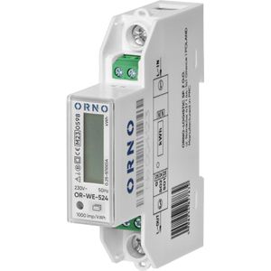 Orno Stromzähler OR-WE-524, digital, MID geeicht, Wechselstromzähler, 1-phasig, für Hutschiene