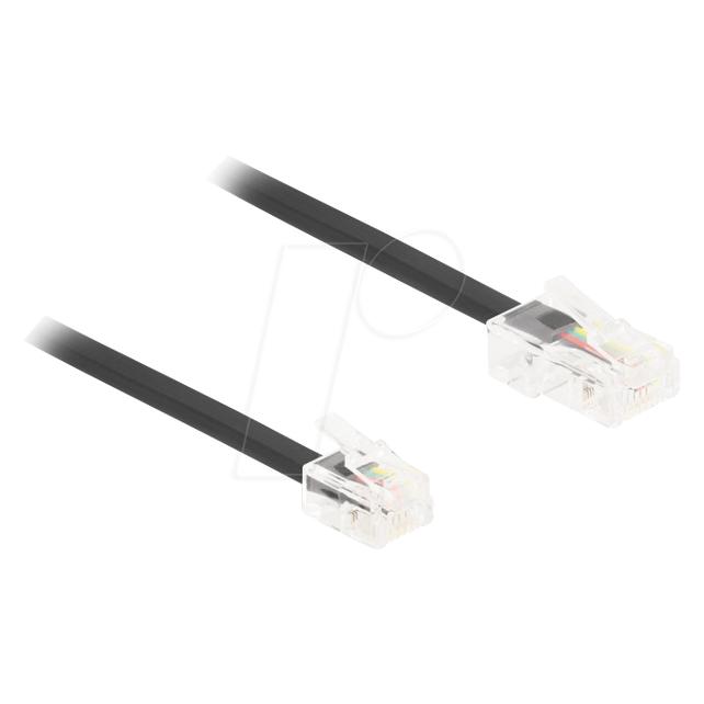 Delock Telefonkabel RJ45 Stecker zu RJ11 Stecker schwarz 5 m (88038)