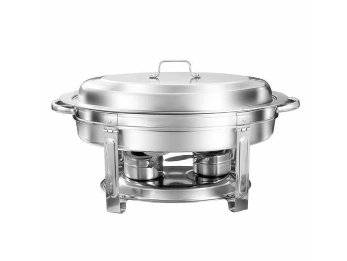 Chafing Dish Buffet-Set, 4er-Pack, Edelstahl Speisenwärmer Chafer Runder Catering-Wärmerheber mit Deckel for Hochzeiten, Partys