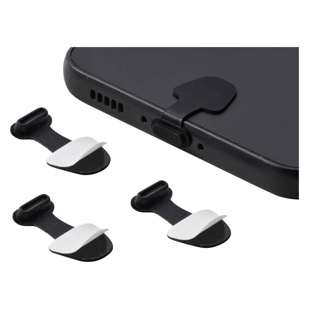 Renkforce USB-C Staubschutz für mobile Geräte, 3 Stück/Set, Schwarz (RF-7260818)