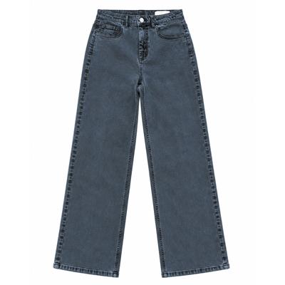 High-waist-Jeans VERO MODA "VMTHEA HR WIDE DENIM JEANS MIX", Damen, Gr. L, Länge 30, dunkelgrau denim detail:vi248, Denim/Jeans, Obermaterial: 99% Baumwolle, 1% Elasthan, unifarben, oversize lang, Jeans High-Waist-Jeans, Baumwollmischung, oversize,...