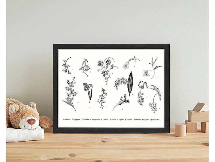 home24 Afbeelding Exotic Plants 33 x 43cm meerdere kleuren