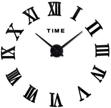 Uplift Essentials 3D Luminous Minimalist DIY Wall Clock 033 Black 3d 37 In (90cm)