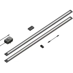 ledscom.de Smarte LED Unterbau-Leuchte SIRIS schwarz matt, WLAN-Controller flach, Smart-Home, Alexa-fähig, je 90cm, je 1044lm, weiß, 2er Set