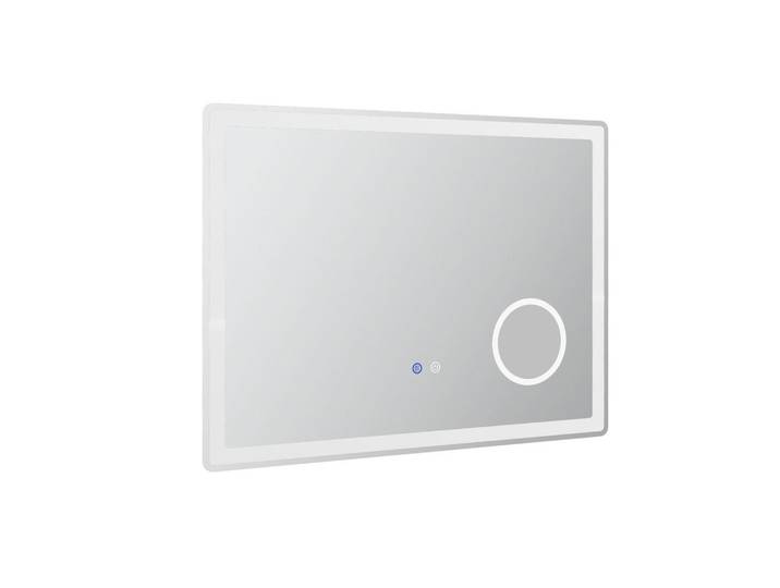Kleankin LED Badezimmerspiegel,mit 3x Vergrößerung, Memory-Funktion, beschlagfrei, Weiß, Glas, 3.8x60x80 cm, Badezimmer, Badezimmerspiegel, Badspiegel