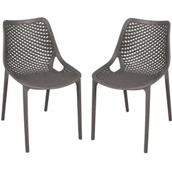 Gartenstuhl-Set Teana Anthrazit, 2er-Set
