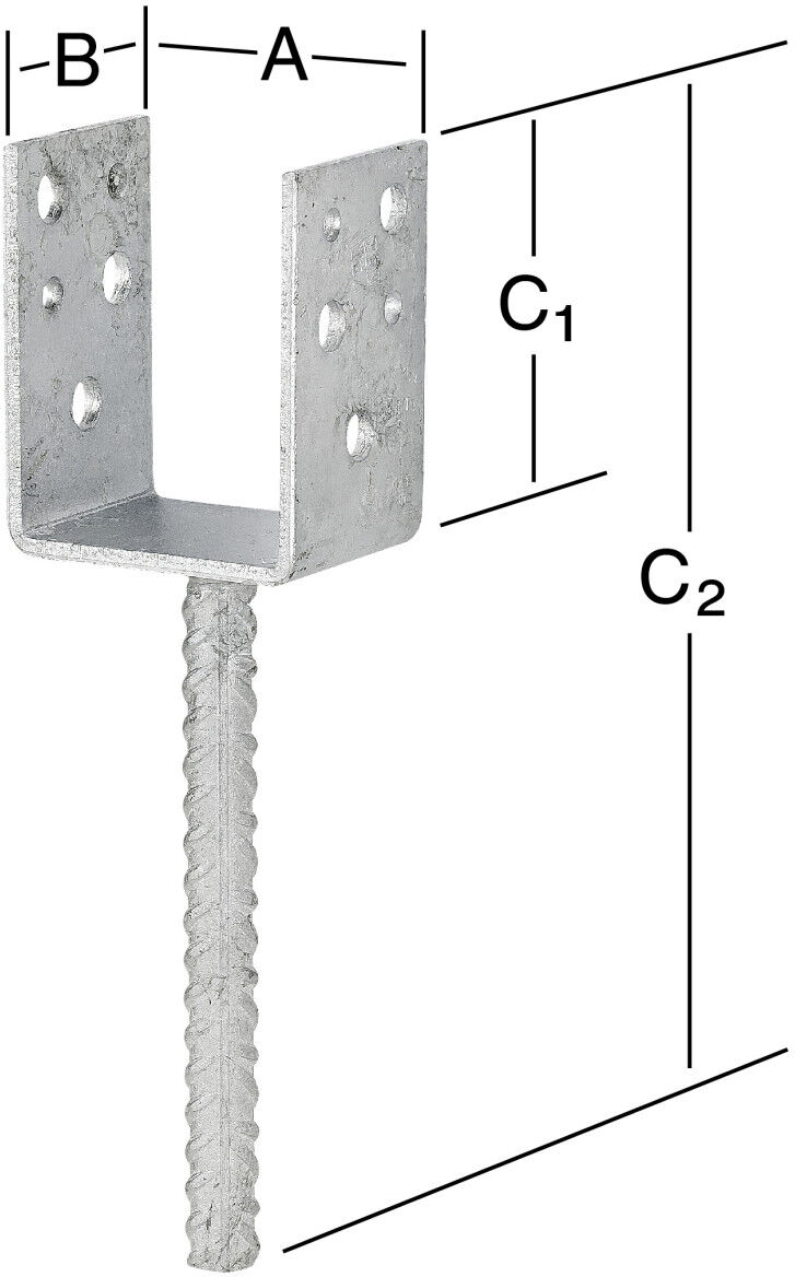 Vormann Leichte Stützenschuhe feuerverzinkt 71 x 50 x 80/230 mm