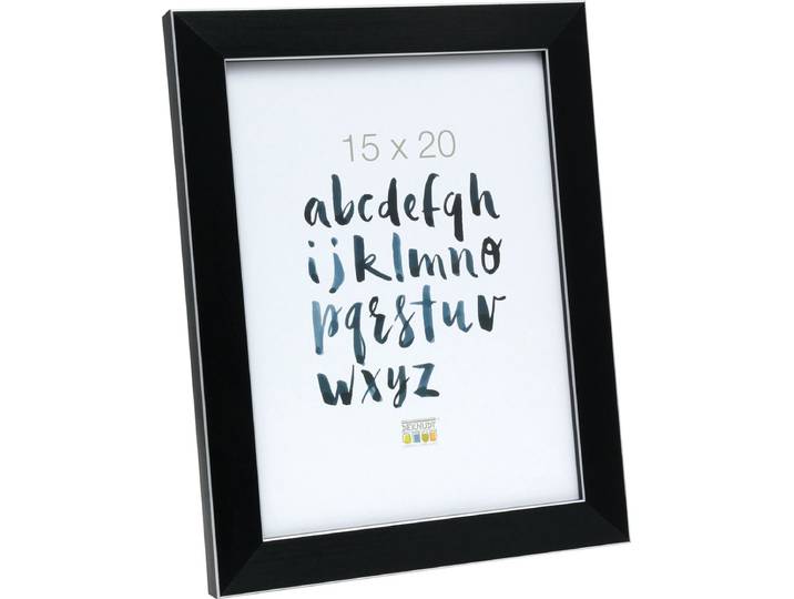 Deknudt Frames Fotolijst - Zwart met zilverbies -S41VK2 - 15x20 cm