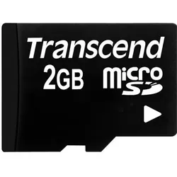 Transcend Card mit SD-Adapter (2 GB, microSD), Speicherkarte, Schwarz