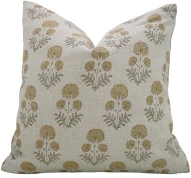 Fabdivine Floral Linen Cushion Cover Soft Cozy Pillow Case Bedroom, Office Farmhouse Décor