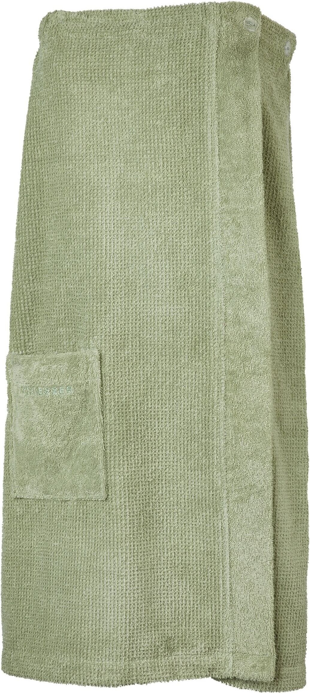 Sarong SCHIESSER "Saunakilt Turin für Damen in angesagter Reiskornoptik", grün, Frottier, Hausmäntel, Sarong, OEKO-TEX MADE IN GREEN