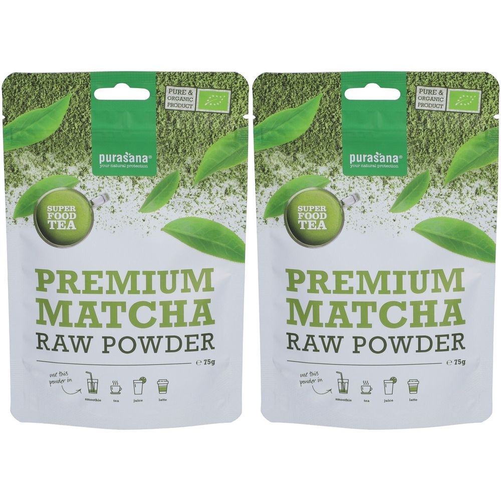 Purasana Matcha Poeder x2 2x75 g Pulver