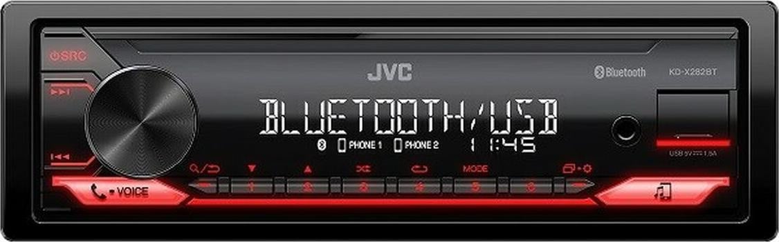 JVC KDX-282BT Car Stereo met Bluetooth en USB-a, Rood