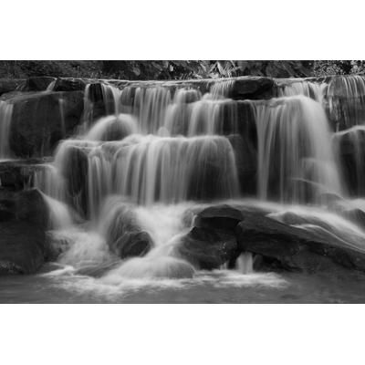 Fototapete PAPERMOON "Wasserfall Schwarz & Weiß", schwarz (schwarz, weiß), B:2m L:1,49m, Vlies, Tapeten