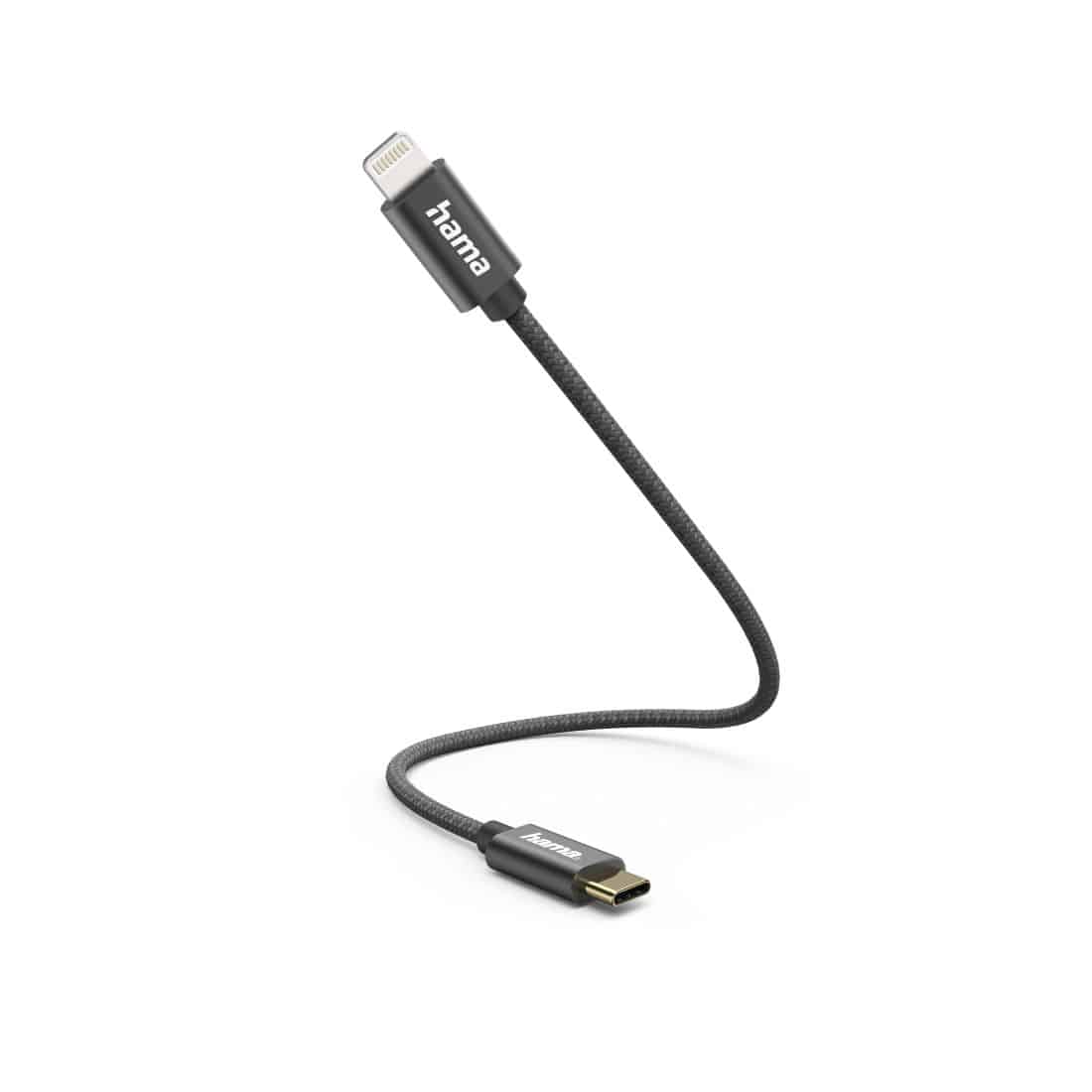 Hama 201601 Stecker Lightning auf USB C 0,2 m (Schwarz) 00201601