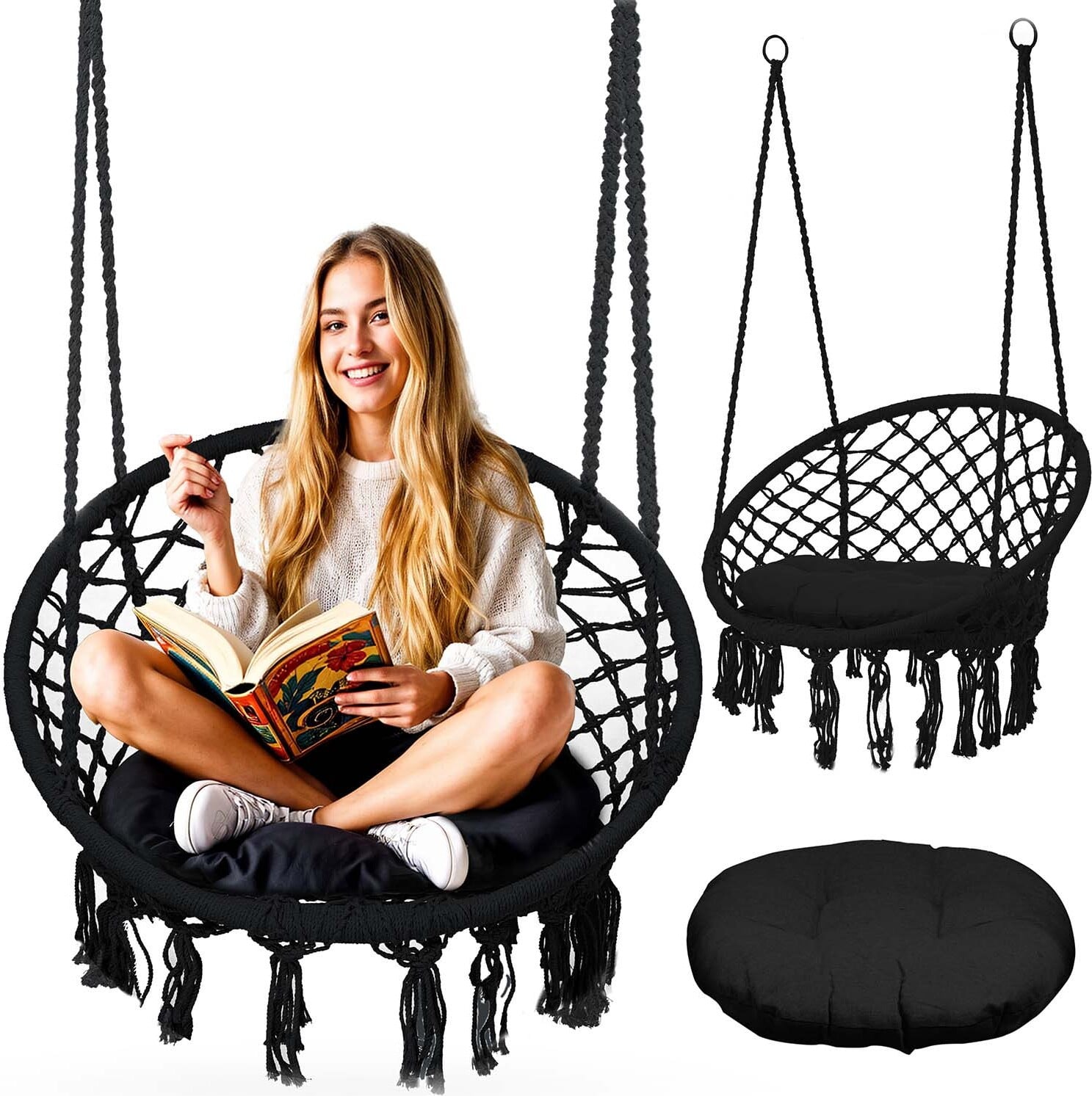 Sofotel Boho Hangstoel voor de tuin - Zwart
