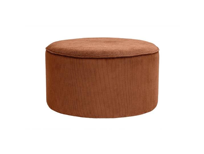Pouf rond en velours côtelé terre brûlée D70 cm PAUL