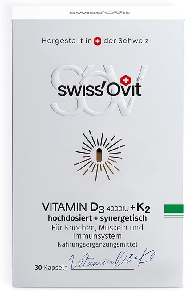 SwissOvit Vitamin D3 4000 i.E. + K2 Kapseln 30stk
