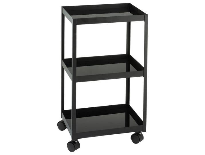 Badezimmerregal, Schwarz, Metall, Glas, 40x72x30 cm, Made in Germany, Badezimmer, Badezimmerregale, Badregale