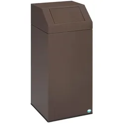 PROREGAL Selbstlöschender Wertstoffsammler "Biomüll" | 47 Liter, HxBxT 79x32x32cm | Verzinkter Stahl | Braun | Mülleimer Abfalleimer Müllkorb