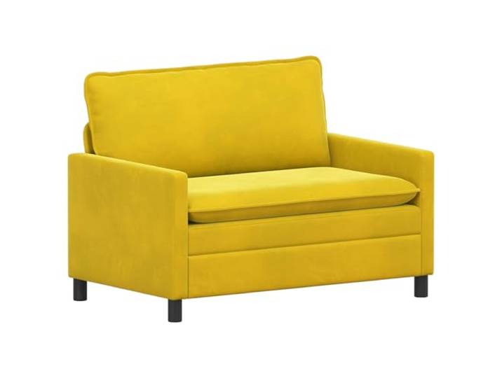 IBUQDDV Sofa Gelb 126 x 81 x 87,5 cm Samt Samt-Oberfläche,Metallrahmen,rechteckige Form,gepolsterte Rückenlehne,geschwungene Armlehnen