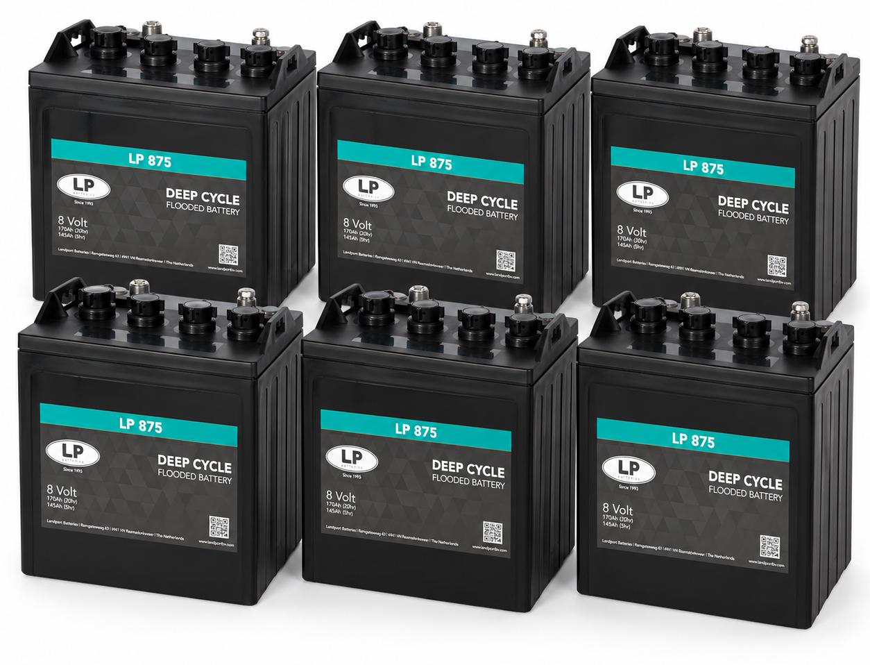6x Landport LP 875 8V 170Ah Deep Cycle Traktionsbatterie (24V)