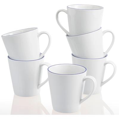Becher RETSCH ARZBERG "Heike Blaurand", weiß (weiß, blau), 250ml, 6 Stk., Porzellan, Trinkgefäße, Becher, 6-teilig, Made in Germany
