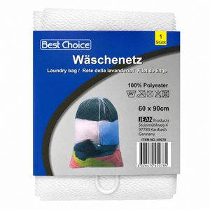 Best-Choice Wäschenetz feinmaschig, mit Schnurzug & Spannclip, bis zu 5 kg, für alle Textilien, 90 x 60 cm